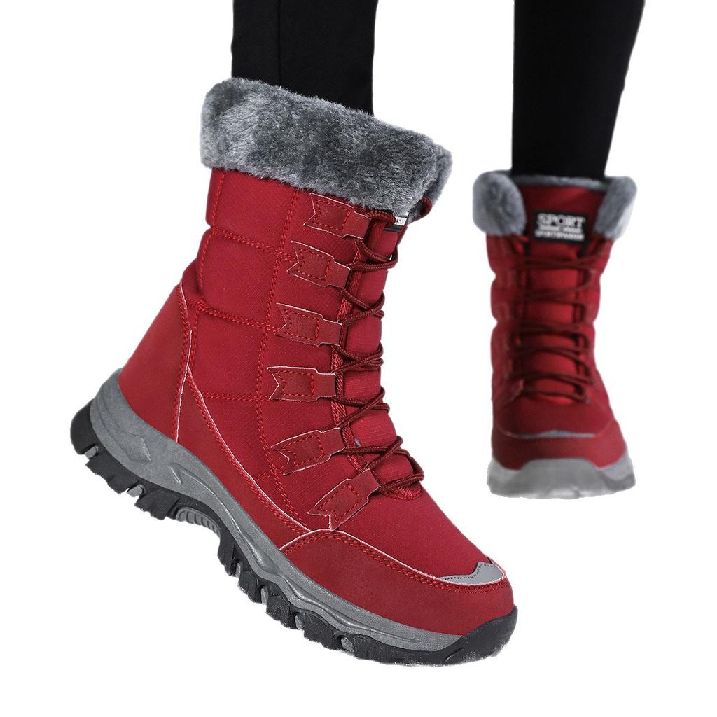 Large Size Cotton Shoes Snow Boots Winter Warm Medium Boots Piled Thickened Outdoor Mountaineering Boots