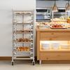 Estante de Acero Inoxidable para Hornear de 10 Niveles con Ruedas, Carrito para Bandejas Comercial, Soporte Móvil y Desmontable para Panadería para Horno Panadería Pastelería, 33 libras por Estante,