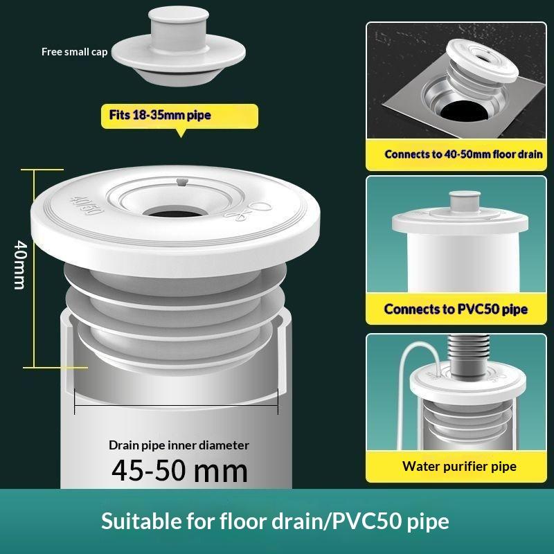 Кільце-ущільнювач каналізаційного отвору для ванної кімнати, проти запаху, герметичне, заглушка для каналізаційної труби кухонної мийки, з'єднувач-заглушка для підлогового зливу пральної машини, 1 шт.