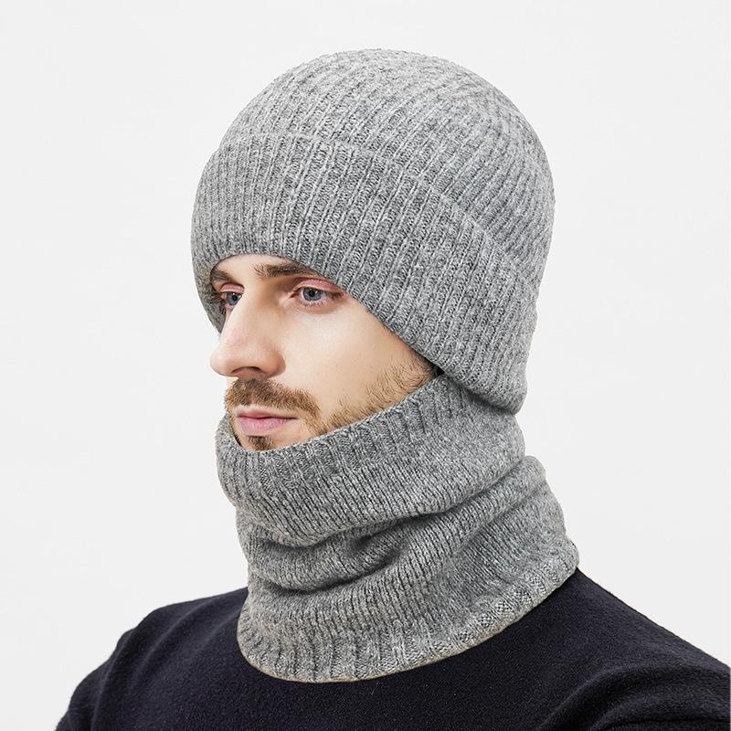 Winter New Wool Double-layer Thread Thickened Cold-proof and Warm Knitted Hat Men's and Women's Simple Ski Wool Cold Hat