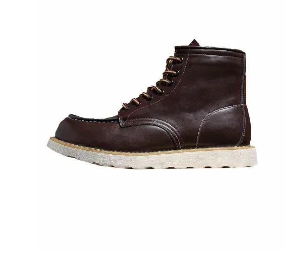 Pánské boty Americké retro boty na nářadí Ležérní Crazy Horse Kožené vintage pánské šněrovací kotníkové boty Hombre Zapatillas Hombe