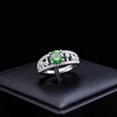 Modeschmuck Imitation Ein Karat Smaragd Rubin Ring Damen Leichter Luxus Mode Bunter Schatz Damenring