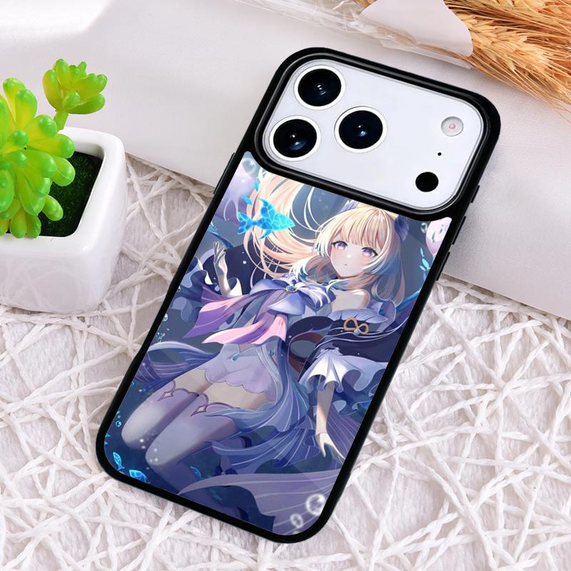 Modische Genshin Impact Sangonomiya Kokomi Handyhülle für iPhone 17 Air 16 15 11 12 14 13 Pro Max Stoßfeste Hülle