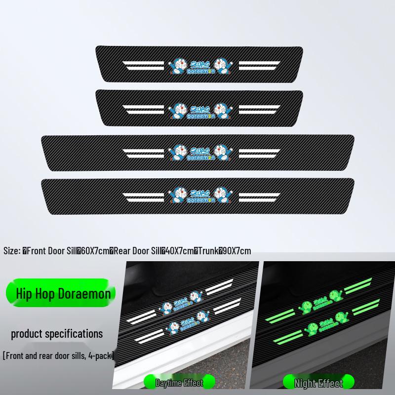 Compatible Door Sill Trim and Protective Anti-Stepping Stickers for Haval H6, M6, H9, Big Dog, First Love, and F7 - Glow-in-the-Dark Option Available.