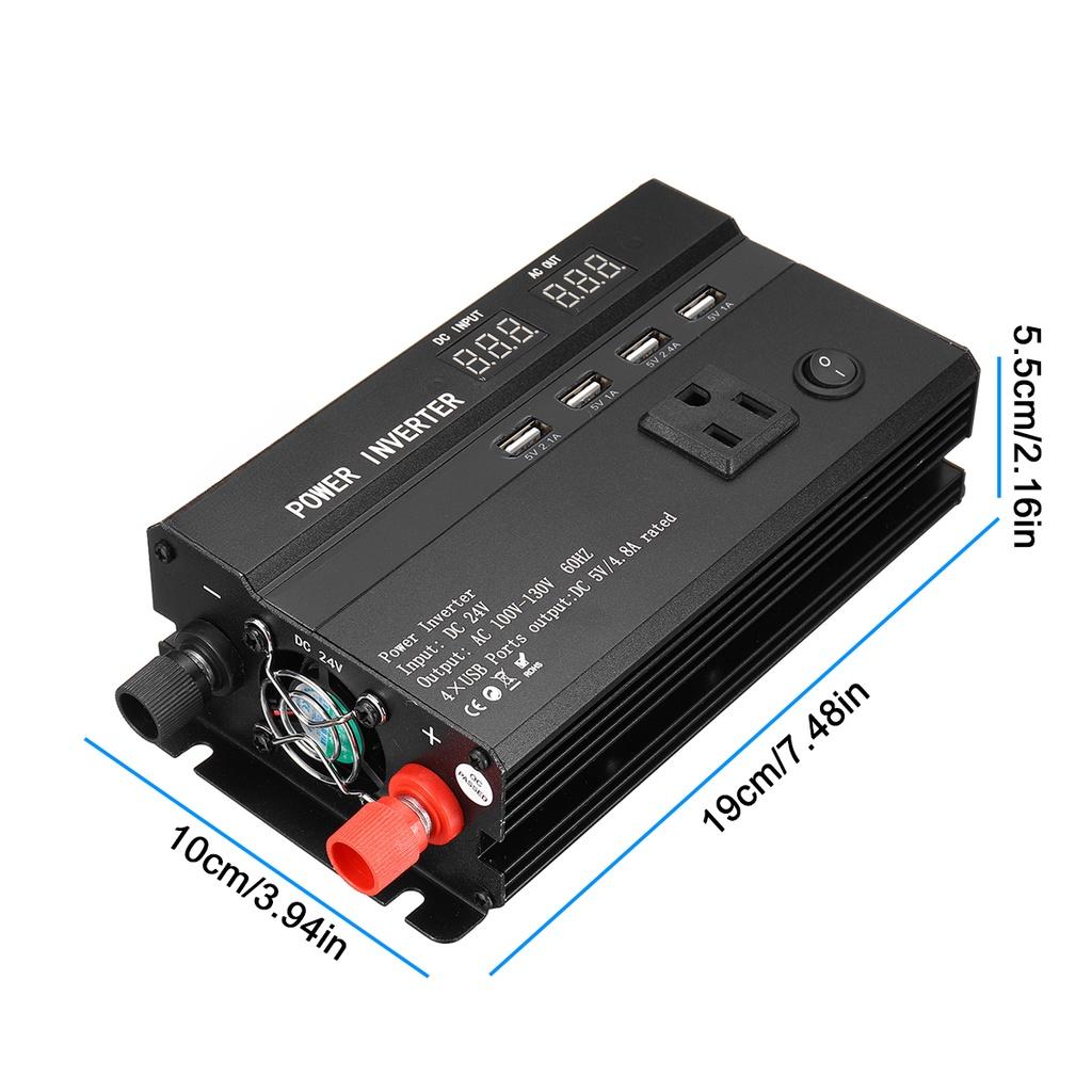 Inversor de Onda Senoidal Modificada de 4000W DC 12V / 24V para AC 110V / 220V Transformador de Tensão de Pico Conversor de Potência LCD Inversor de Carro