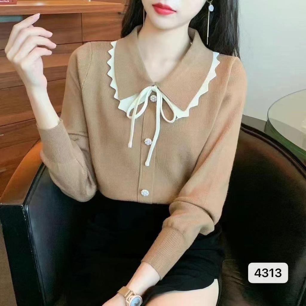 Pulover din tricot cu fundă pentru femei Undercover, toamnă și iarnă, cu guler pentru păpuși, pulover la modă