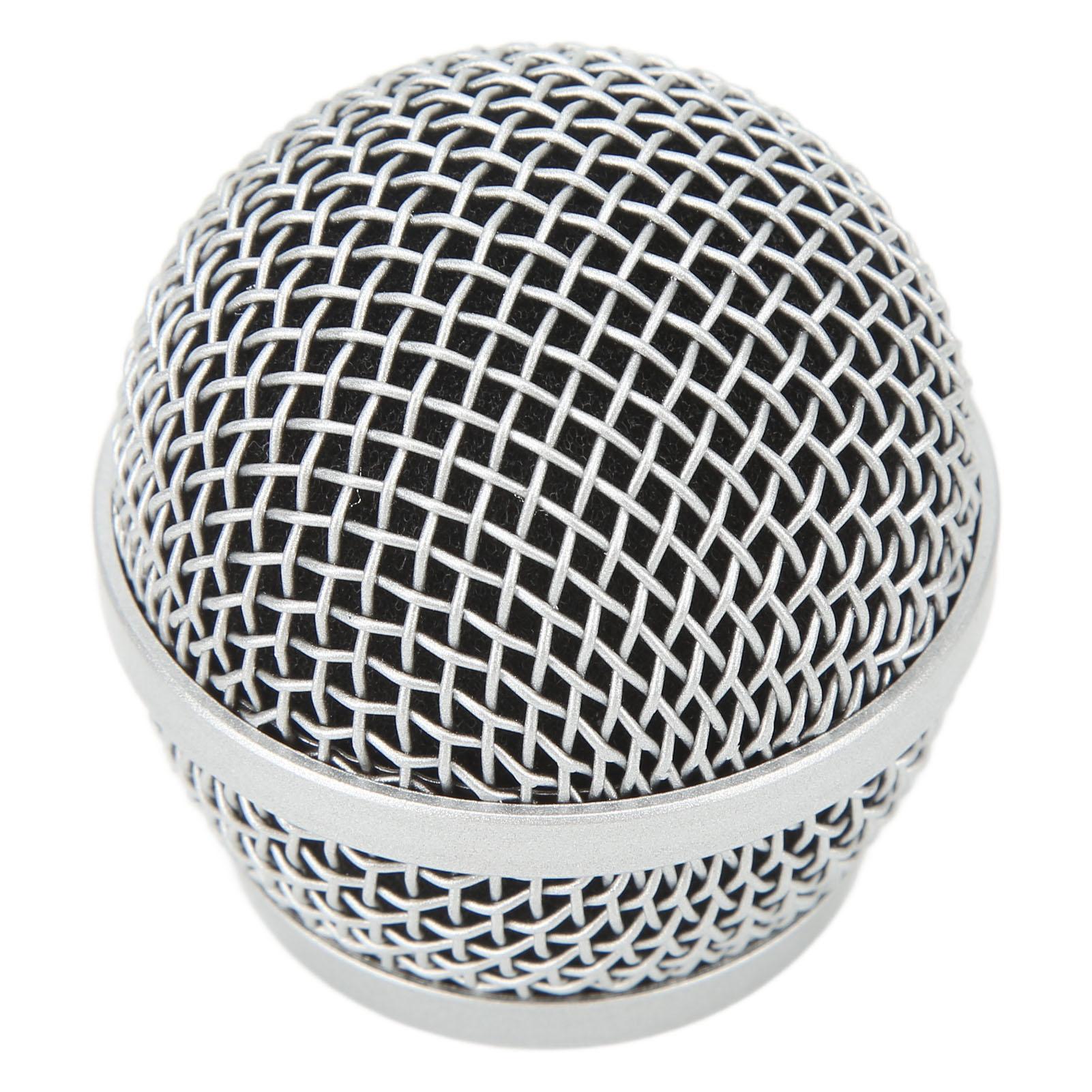 

Microphone Grille Ball Head Stainless Steel Microphone Mesh Grill Mic Replacement Head Cover for PG58 BLX288