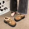 Retro Velvet Birkenstocks Winter New Small Thick-soled Heightening Cotton Shoes Lace-up Snow Boots
