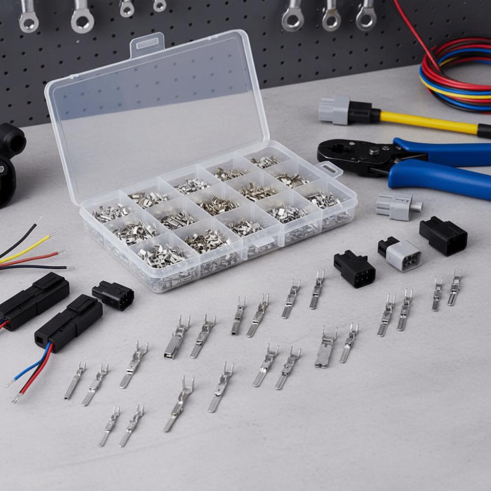 290 Stück Crimp-Pins 1/1,5/1,8/2,2/2,8/3,5mm Elektrischer Steckverbinder-Pin Nicht-isolierter Stecker Crimp-Pins