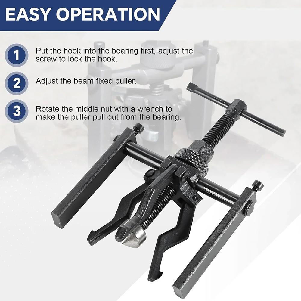 Car Inner Bearing Puller Gear 3-Jaws Extractor Heavy Duty Auto Repair Hand-Held Removal Tool Car Jaw Bearing Puller