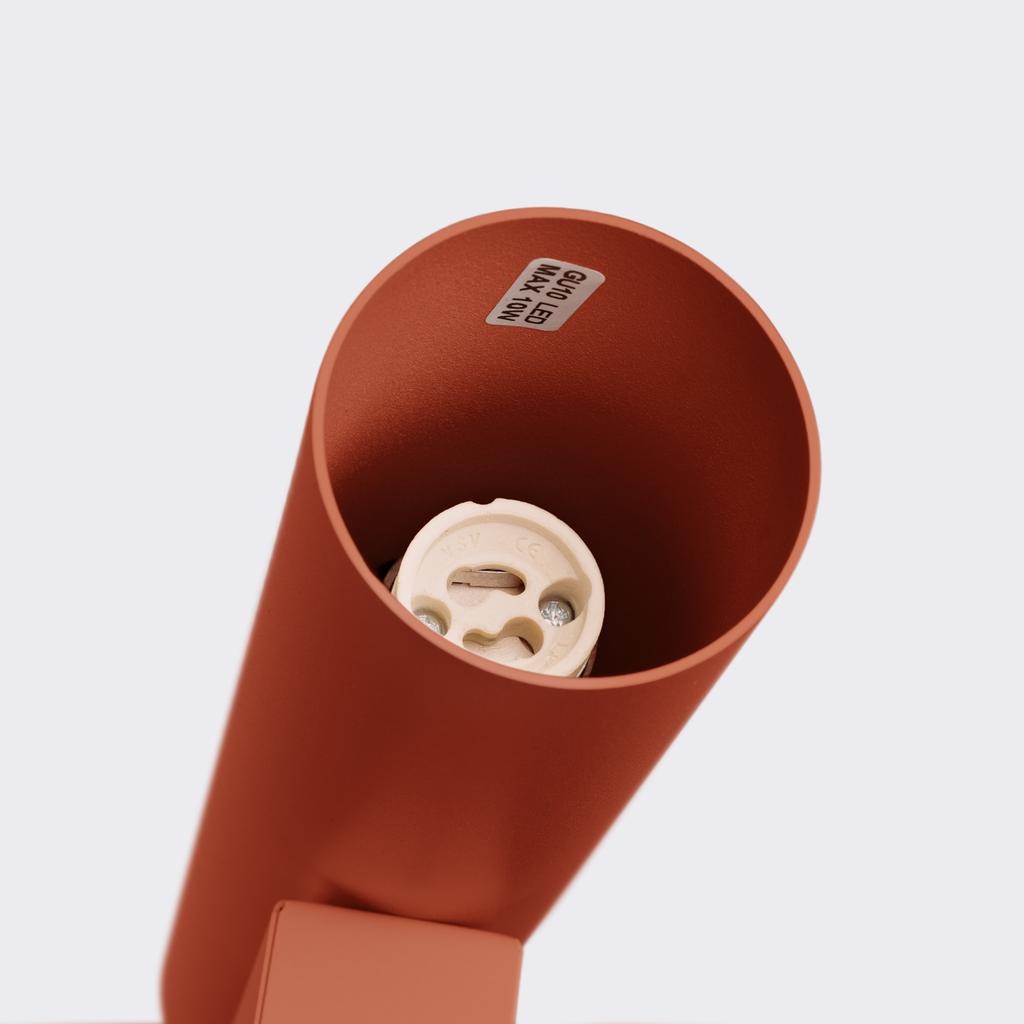 Kinkiet Ścienny Nowoczesny Ochrowy Czerwony Tuba 30 Cm Góra Dół Do Salonu Przedpokoju 2Xgu10 10W Lagos Sollux Lighting