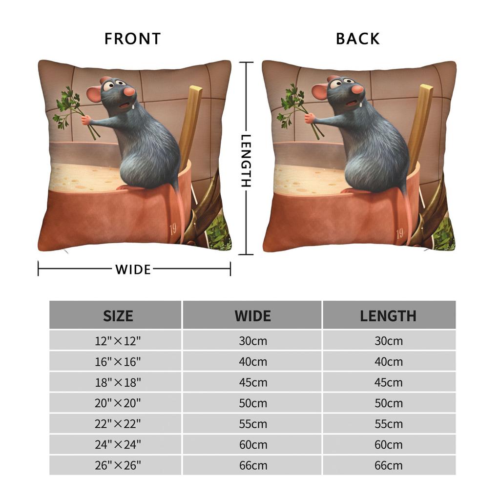 Ratatouilles Pillow Case Retro Trendy Pillow Cover Soft Graphic Cushion Cover Pillowcases For Sofa Bedroom Home Decor