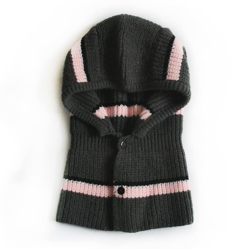 

Autumn and winter adult hats personalized trend striped one-piece hats knitted hats women s fashion windproof ear protectors wool hats 52-56cm серый