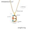 Colorful Zircon Alphabet Pendant Necklace - Hip-Hop Style