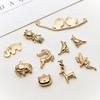 DIY Colorfast Gold-Plated Charm Set: Bird, Elephant & Deer Pendants for Earrings, Necklaces & Bracelets