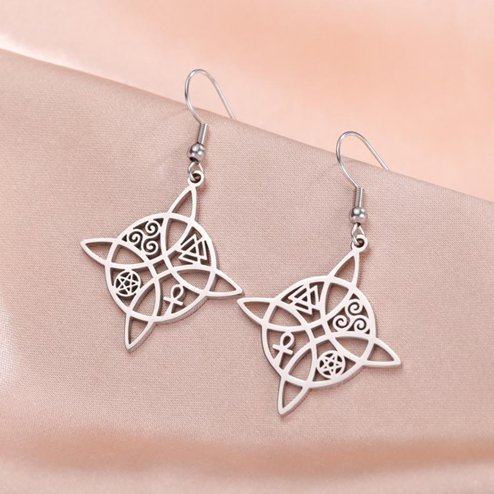 Dawapara Hexenknoten Ohrringe für Damen Irischer Glücksbringer Ohrhänger Edelstahl Schmuck Geburtstag Valentinstag