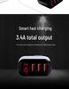 5V2A Fast Charger with Three Ports & Digital Display - Compatible with Apple, PDQC; UK & EU Plugs