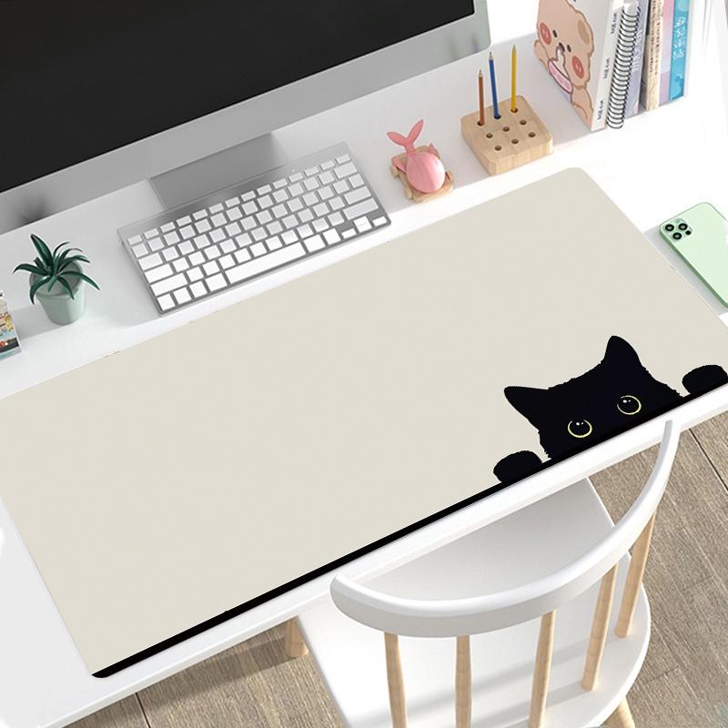 VIKAMA Cartoon Solid Color Mouse Pad Black Stain-Resistant Desk Mat Non-Slip Waterproof Desktop Rug Texas Hold'em Poker Mat