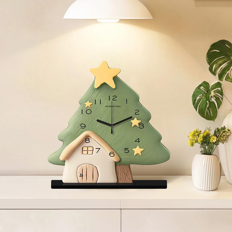 

2025 Christmas Decoration Desktop Clock, Creative Desk Clock, High-end Living Room Clock, Small Ornament