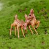 2pcs/Set Artificial Mini Sika Deer Fairy Garden Miniatures Gnomes Moss Terrariums Resin Crafts Figurines For Home Decoration