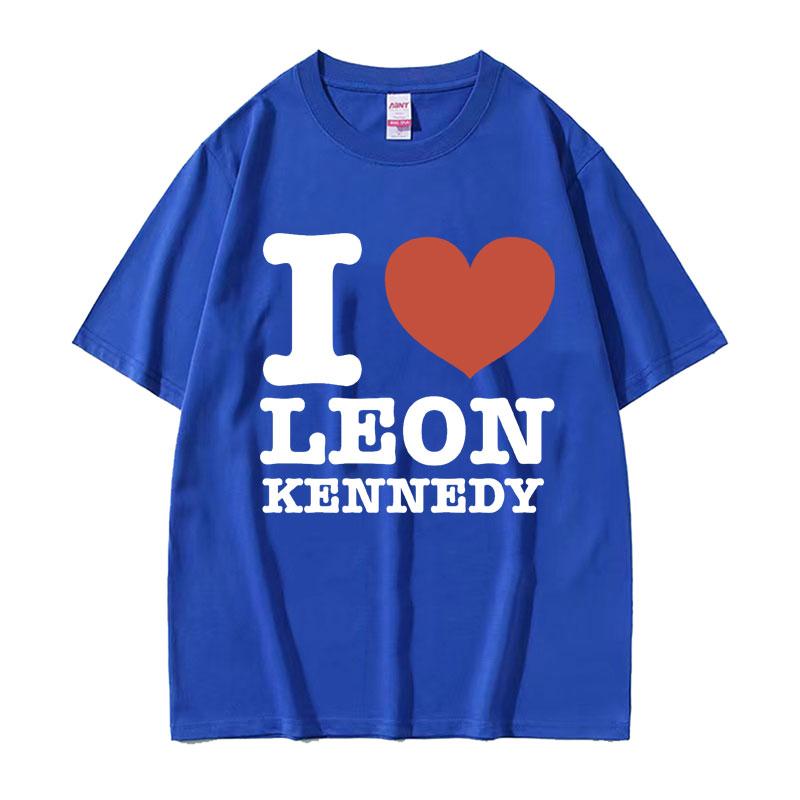 I Heart Leon Kennedy Potisk Trička Pánské Dámské Oblečení Móda Vintage Tričko Pánské Oversized Bavlna Krátký Rukáv Tričko Top