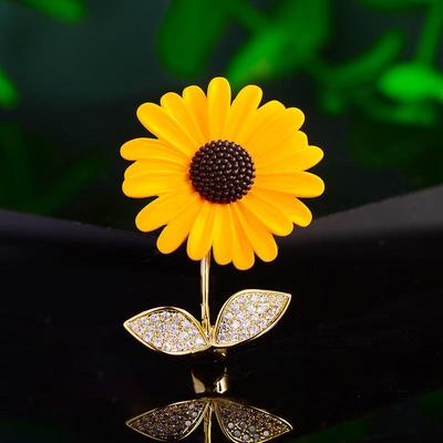 Spilla a forma di girasole carina in stile giapponese e coreano - Anti-esposizione, alla moda, accessorio creativo per donne