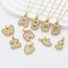 Copper Micro-Inlay 26 Letters Hip Hop Cross Pendant Jewelry Accessories