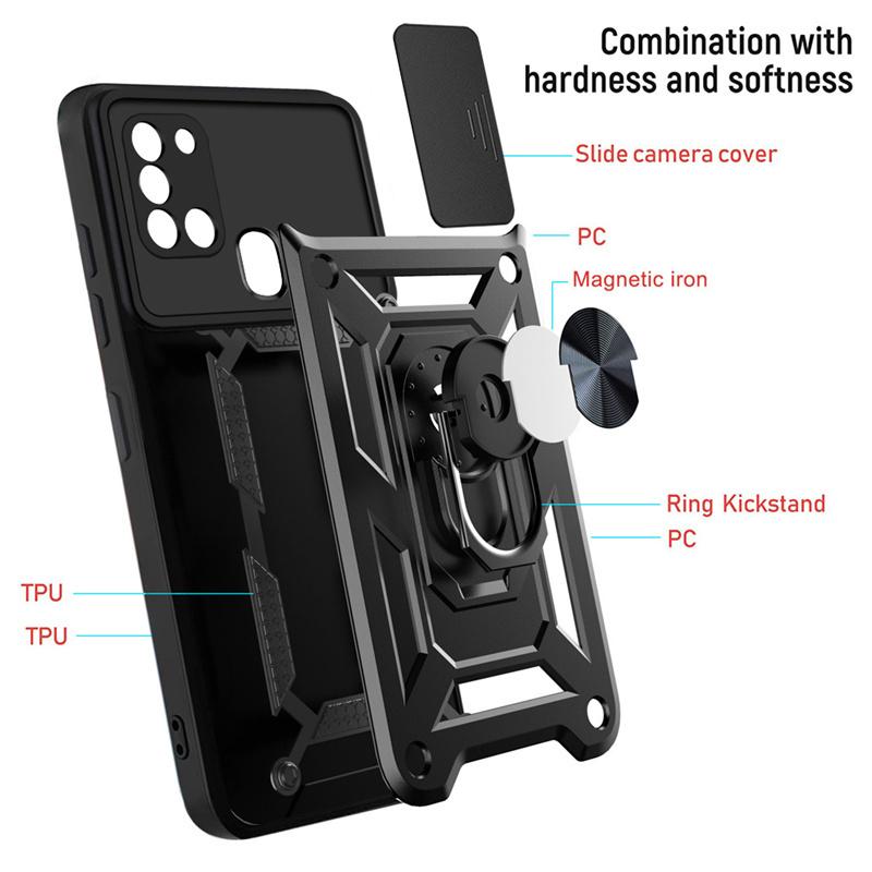 For Samsung Galaxy A21S 6.5 Case Luxury Car Magnetic Ring Armor Phone Cases for Samsung A21S A217F A 21S A21 S  Back Cover