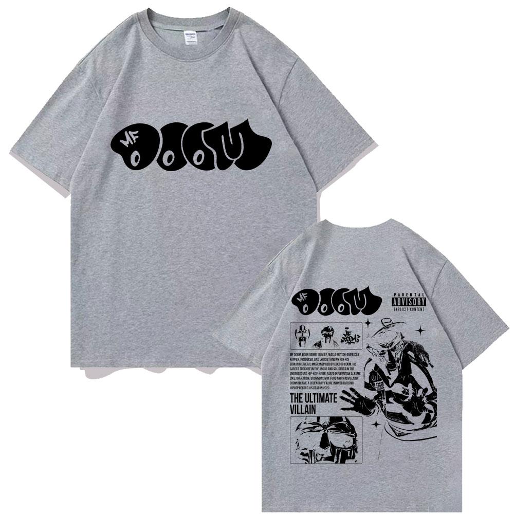 Verão de 2025 Rapper Vilão Maluco Mf Bad Luck Álbum Vilão Maluco Camiseta Gráfica Definitiva Masculina Hiphop Algodão Solto Street Wear