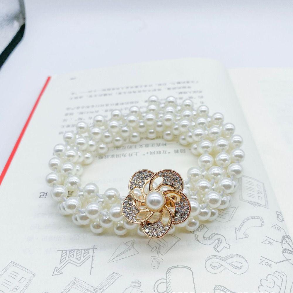 Elegant Pearl Waist Belt Elastic Waist Chain New Elastic Belt  for Women