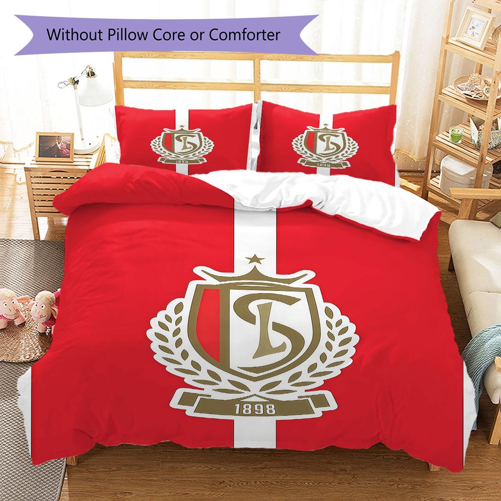 Standard Liège Logo Bedding Quilt Set Quilt Cover Pillowcase Home Decoration Birthday Gift (1 * Duvet Cover + 2 * Pillowcase, Without Core)