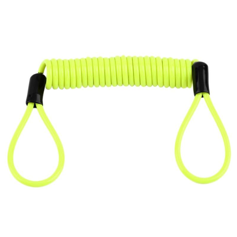 

Анти-вор мотоцикл колесо дисковый тормоз сигнализация замок напоминание пружинный кабель зелёный