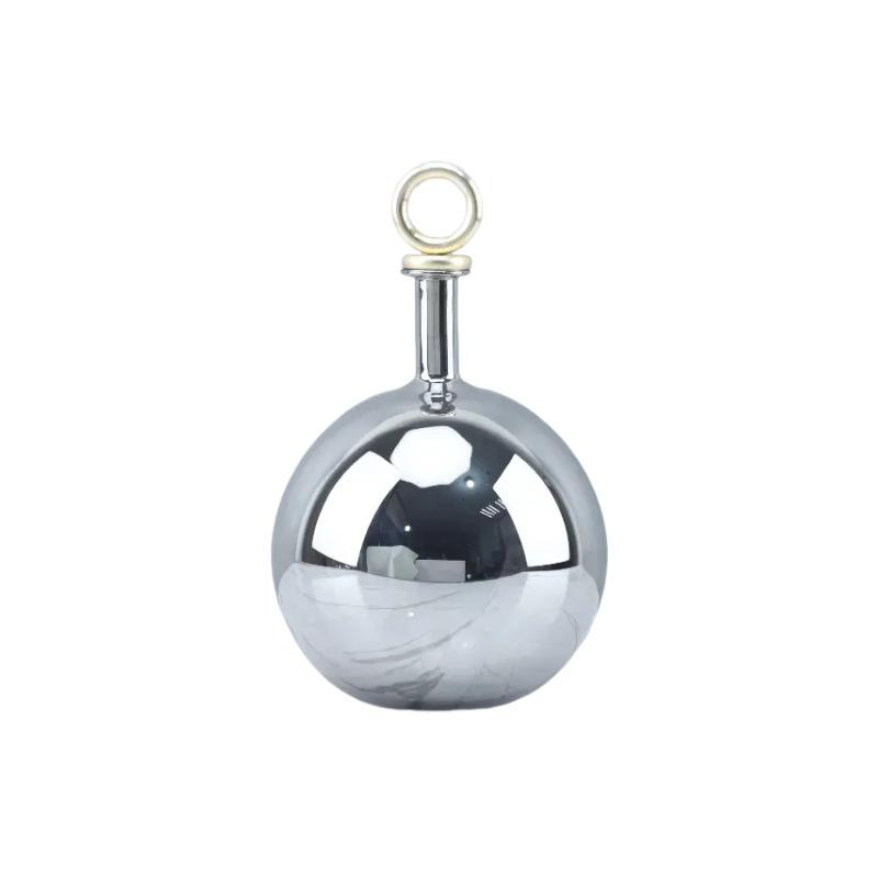 Creative Electroplating Silver Ball Glass Vase Ornaments High-end Art Flower Arrangement Container Room Dining Table Floral Vase