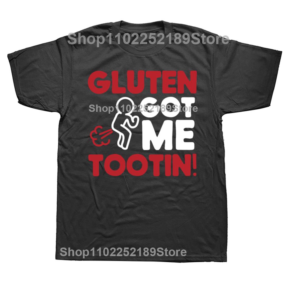 Gluten Tootin Funny Gluten Free Joke Graphic Tshirts Men Womens Fashion Casual Tshirt 100 Cotton Loose Oversized T Shirt