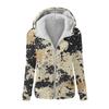 Women's Winter Camouflage Print Casual Fashion Plush Hooded Zipper Sweater Jacket