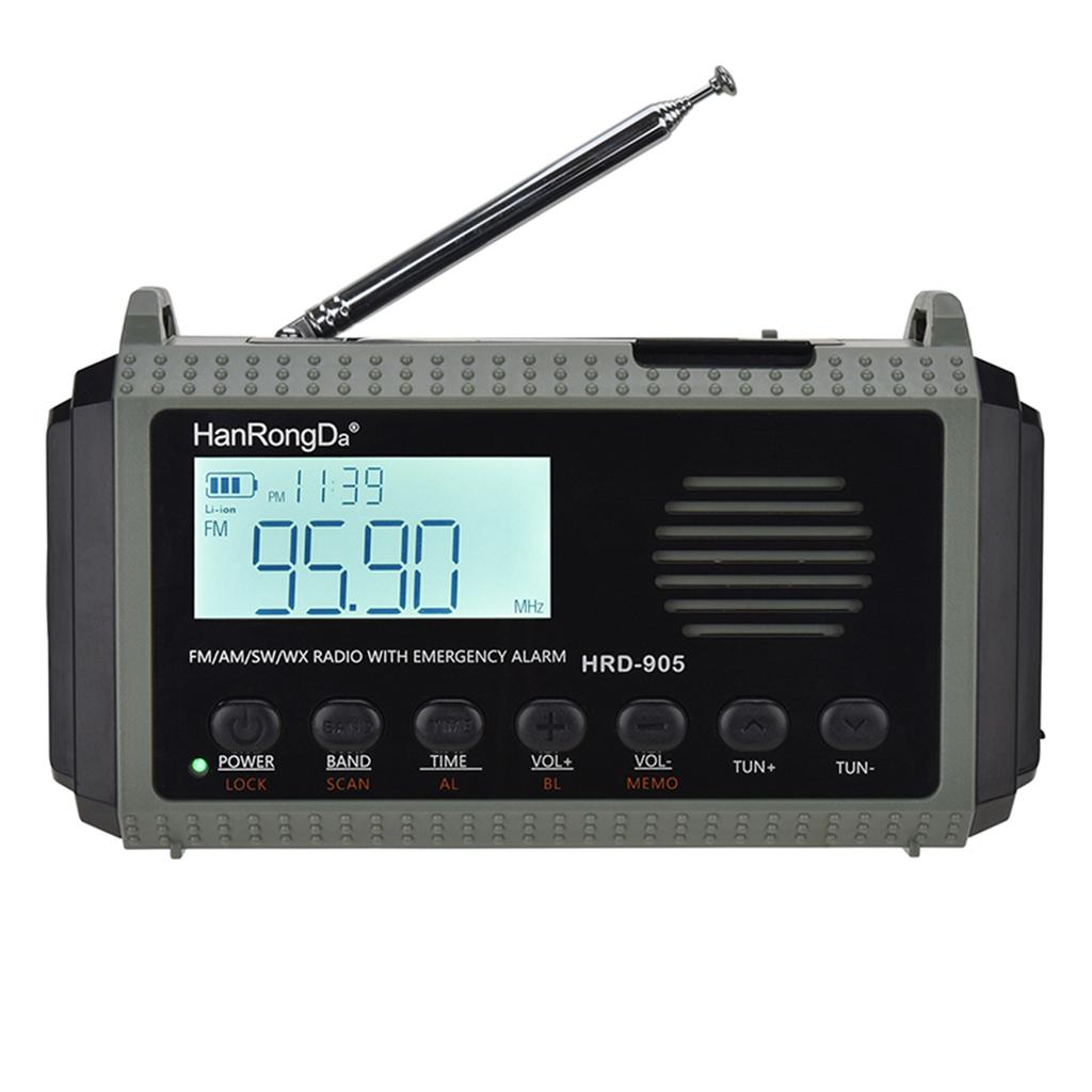 HanRongDa HRD 905 All band Radio AM FM SW WB Radio Outdoor Emergency Radio with SOS Alarm Flashlight Reading Light