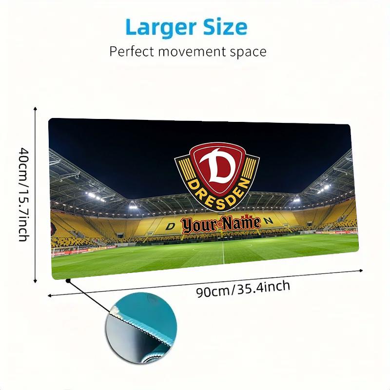 Dynamo Dresden Custom Name Large Size Mouse Pad Large Gaming Table Cushion Non-slip Laptop Tablet Big Mousepad XXL Mat Mini PC Playmat With Lock Edge
