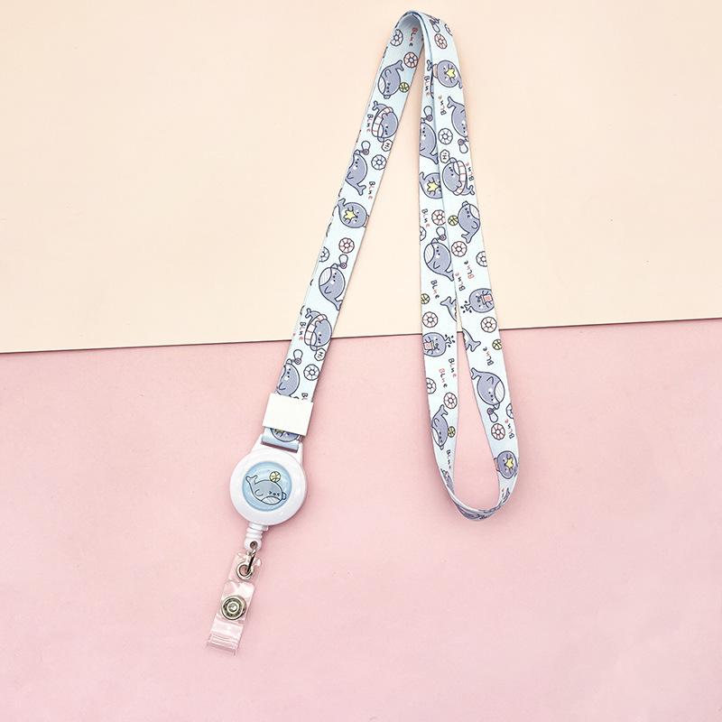 Cartoon Teleskopische Leichtziehbare Schnalle Lanyard Studenten Anti-Verlust Kartenhalter Halsband Langes Seil Arbeits Namensschild Namensschild Lanyard