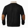 Men's Plus Size Corduroy Pullover Sweatshirt Casual Sporty Half Button Stand Collar Long Sleeve Top for Fall and Winter