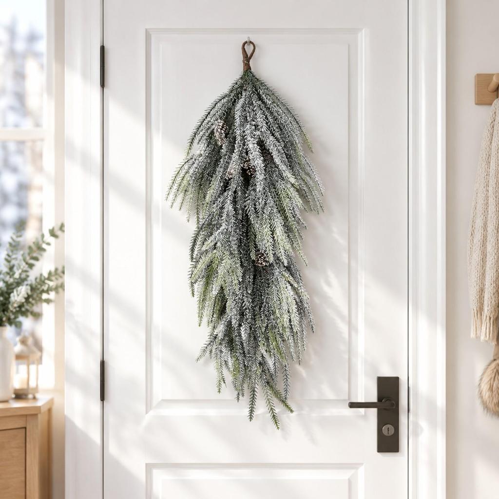 2 Pieces Artificial Evergreen Decoration Seasonal Drooping Branch