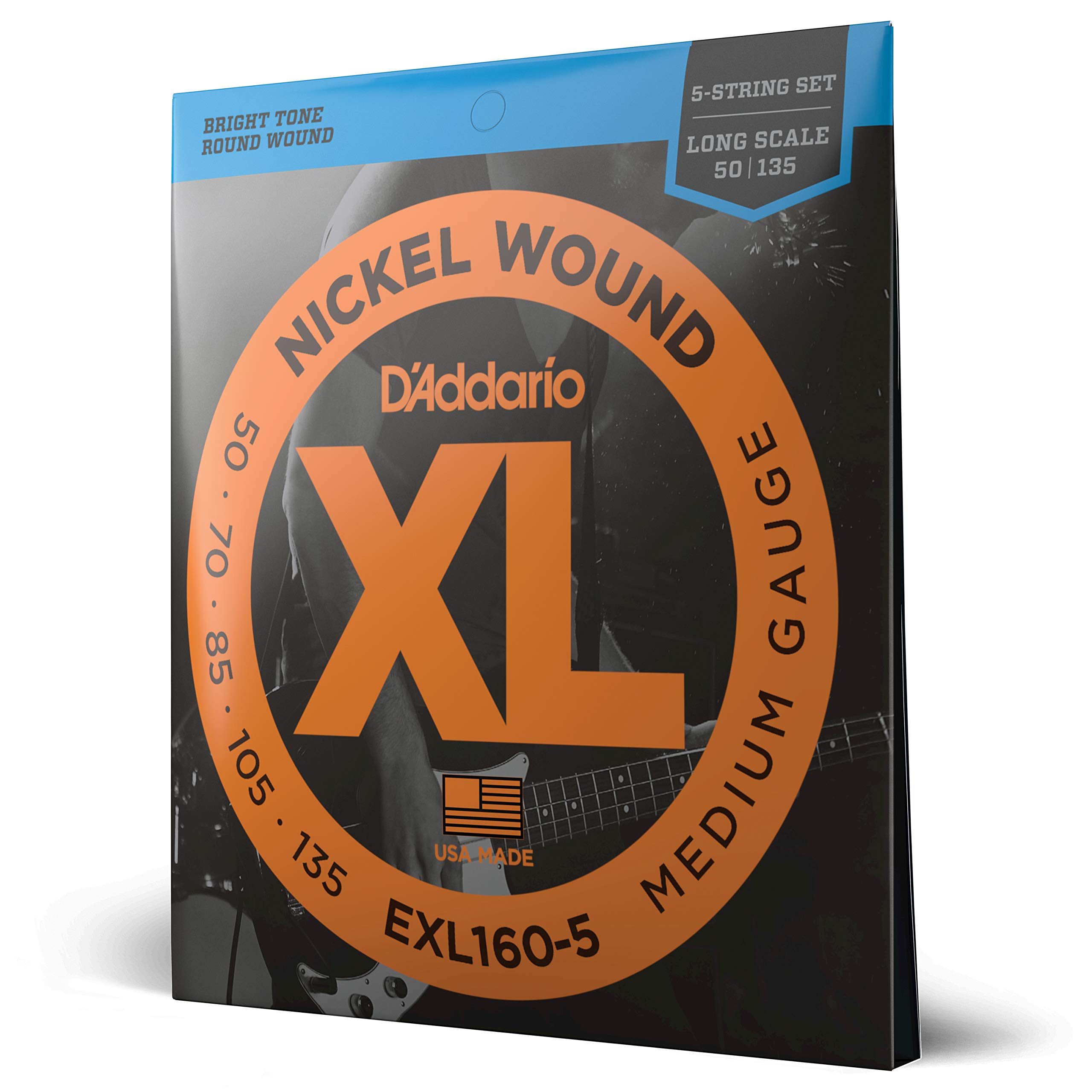 

Струны для бас-гитары Long Scale D Addario EXL160-5 5-струнные 5-струнные