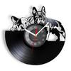 French Bulldog Couple Wall Art Home Decor Wall Clock Made Of Vinyl Record Modern Puppy Dog Wall Clock Dog Breed Dog Owners Gift
