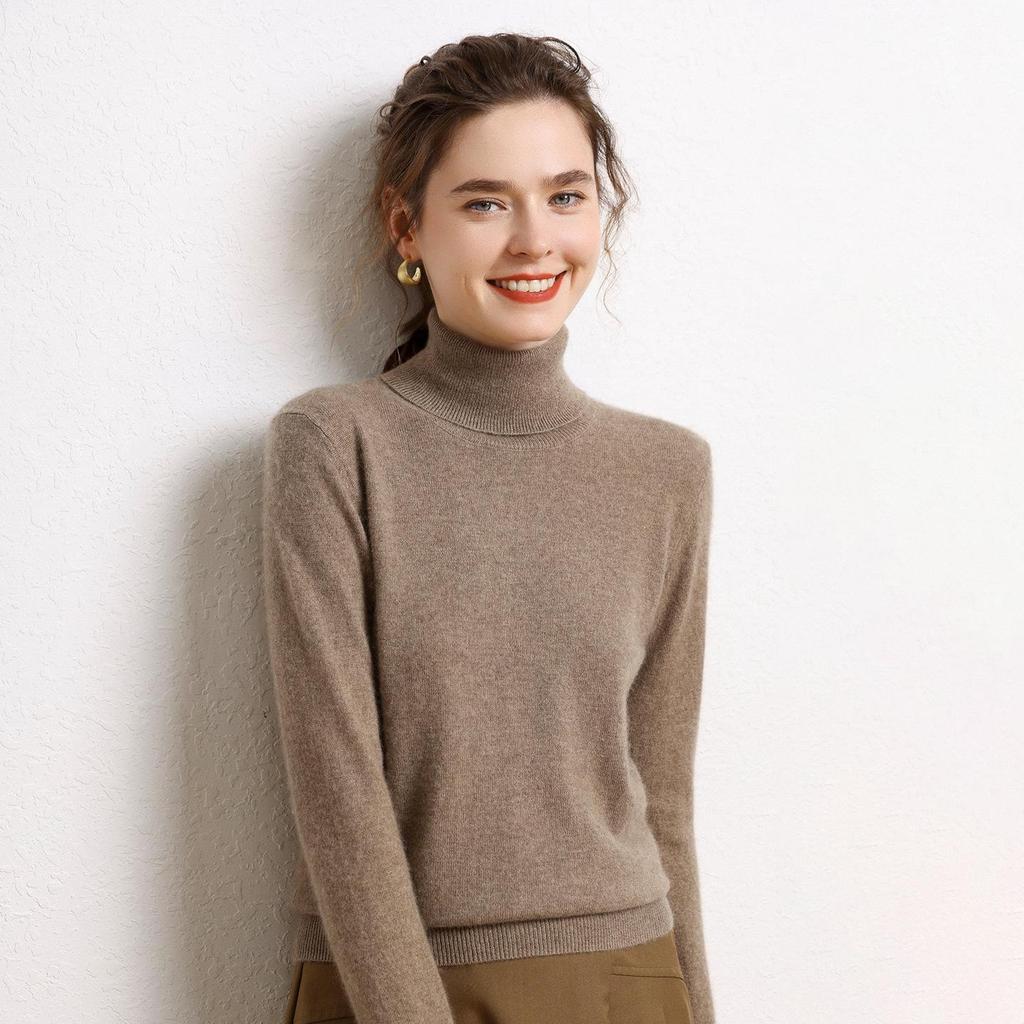 Cashmere High-Neck Loose Knit Sweater - Versatile Autumn/Winter Casual Top