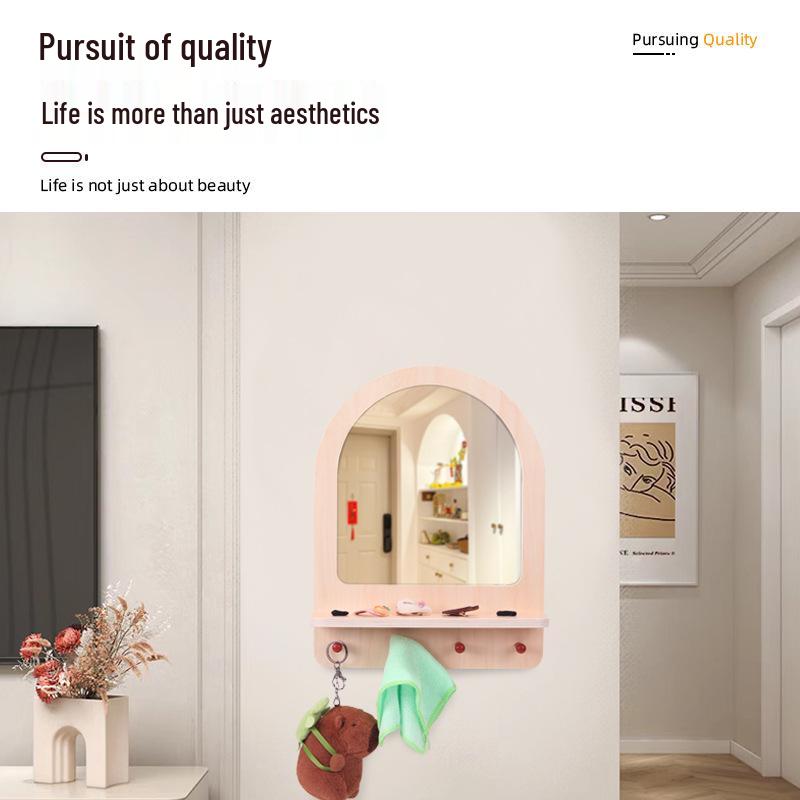 Children's Wall-Mounted Makeup Mirror: Playset with Dressing Table & Ornaments for Kids