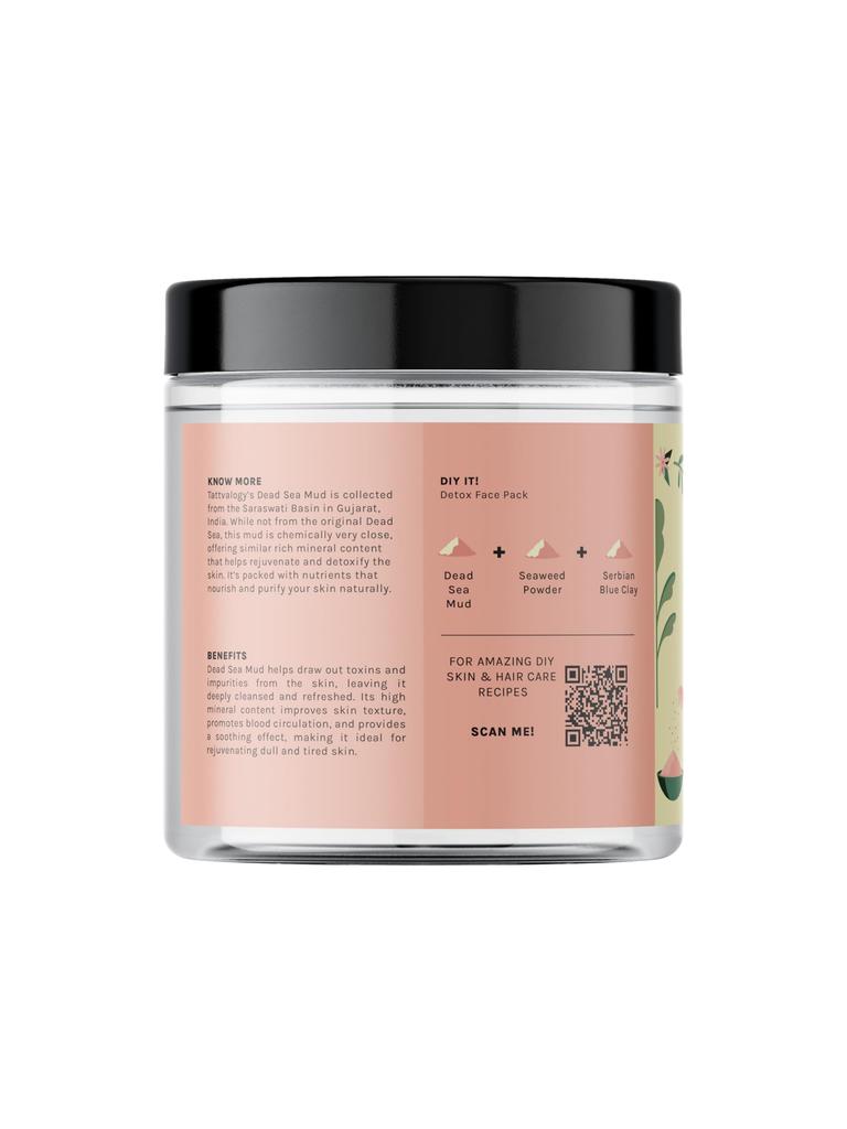 Tattvalogy Dead Sea Mud Clay | Revitalizing & Exfoliating | Mask For Face, Body And Hair | Defence From Acne, Blackheads And Oily Skin | Vegan and