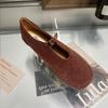 Fashion Flock Fashion Buckle Strap Women Mary Janes Flats Shoes Shallow Female Square Toe Footwear Slip On Ladies Flats Shoes Lady