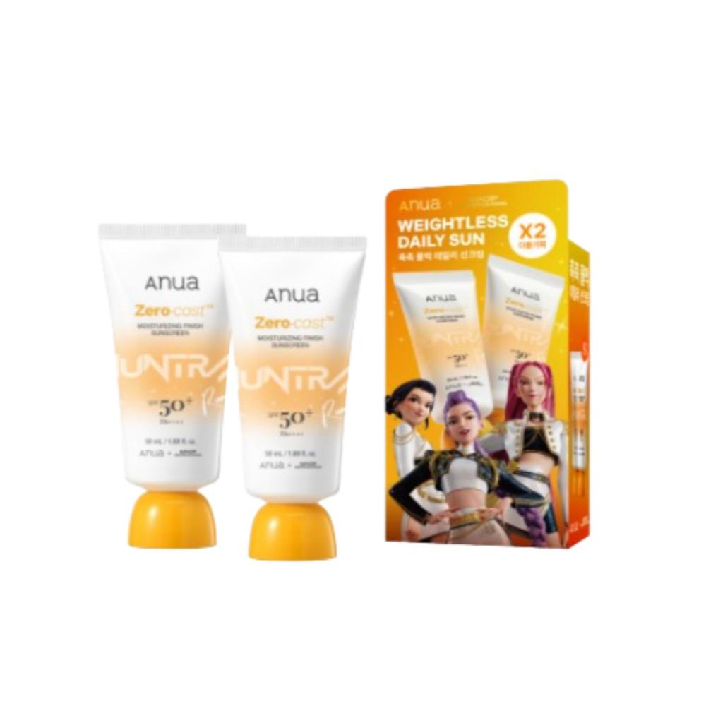 

ANUA Увлажняющий солнцезащитный крем Zero Cast SPF50+ PA++++ Легкая УФ-защита 50 мл x2