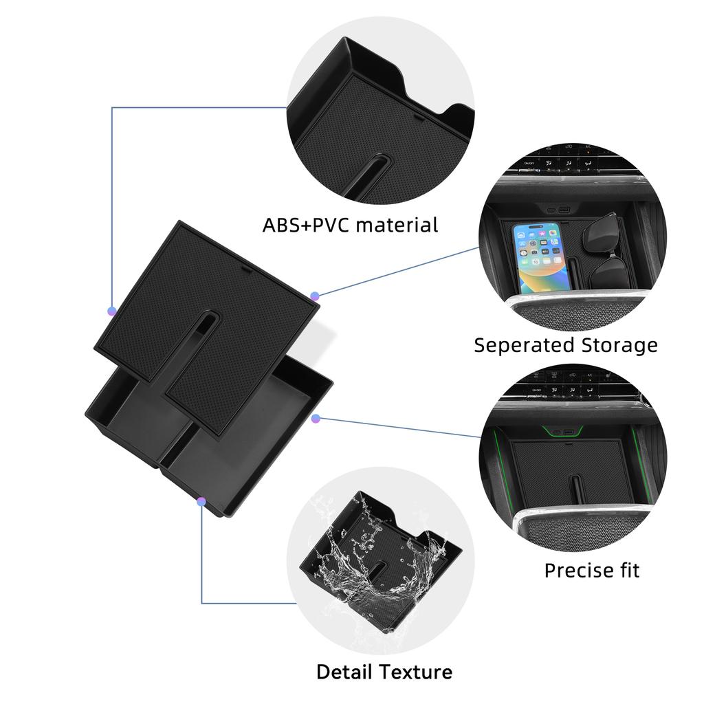 for Chevy Chevrolet Equinox 2025 2026 Central Console Storage Box Case Tidying Tray Organizer Car Interior Accessories Black