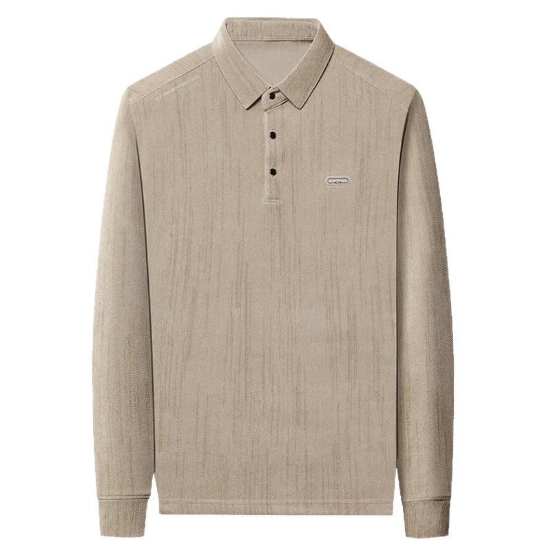 Autumn Long Sleeve Polo Shirt Men's Lapel Collar Casual Fashion Versatile T-Shirt Middle-Aged & Young Top