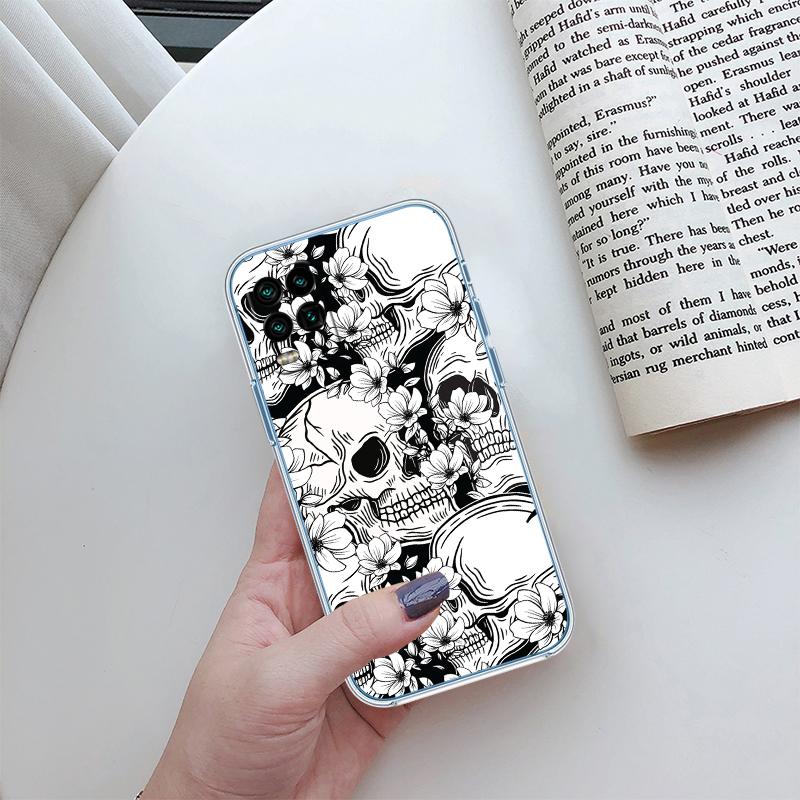 Skeleton Skull Transparent Phone Case for Motorola Moto G40 G04 G05 One Ace Action Fusion + Plus Hyper Macro Vision Zoom
